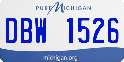 MI license plate DBW1526