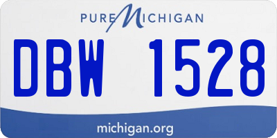 MI license plate DBW1528