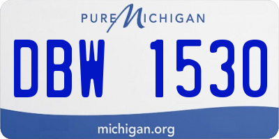 MI license plate DBW1530