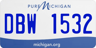 MI license plate DBW1532