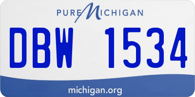 MI license plate DBW1534