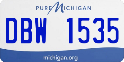 MI license plate DBW1535