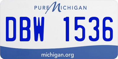 MI license plate DBW1536