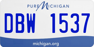 MI license plate DBW1537