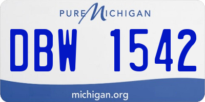 MI license plate DBW1542