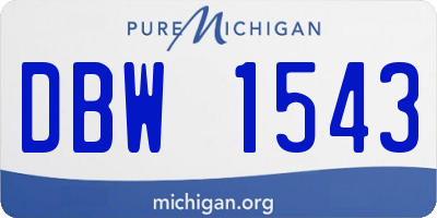 MI license plate DBW1543