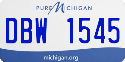 MI license plate DBW1545