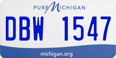 MI license plate DBW1547