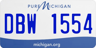MI license plate DBW1554