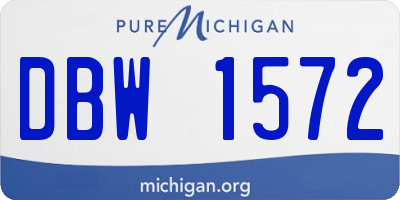 MI license plate DBW1572