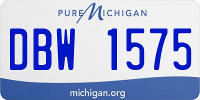MI license plate DBW1575