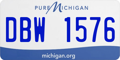 MI license plate DBW1576