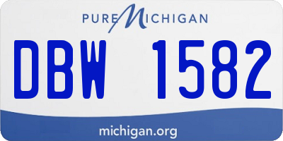 MI license plate DBW1582