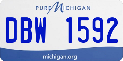 MI license plate DBW1592