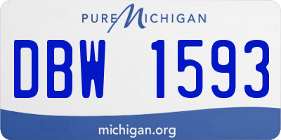 MI license plate DBW1593