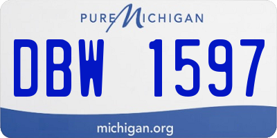 MI license plate DBW1597