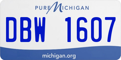 MI license plate DBW1607