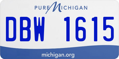 MI license plate DBW1615