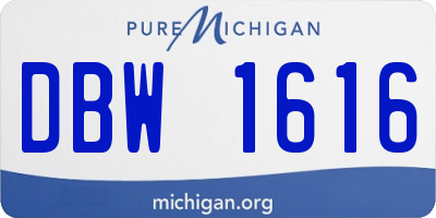 MI license plate DBW1616