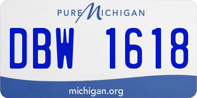 MI license plate DBW1618