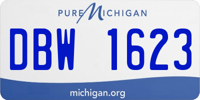 MI license plate DBW1623