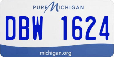 MI license plate DBW1624