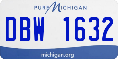 MI license plate DBW1632