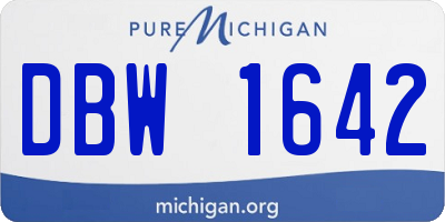 MI license plate DBW1642