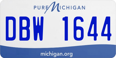 MI license plate DBW1644