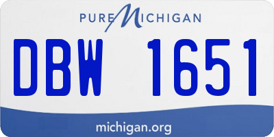 MI license plate DBW1651
