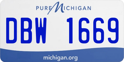 MI license plate DBW1669