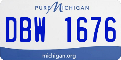 MI license plate DBW1676