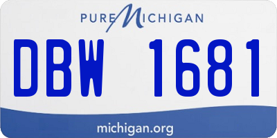 MI license plate DBW1681
