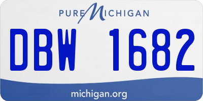 MI license plate DBW1682
