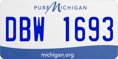 MI license plate DBW1693