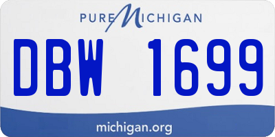 MI license plate DBW1699