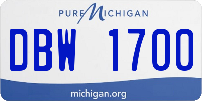 MI license plate DBW1700