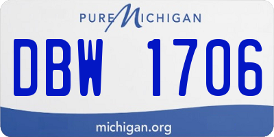 MI license plate DBW1706