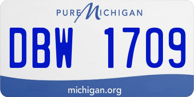 MI license plate DBW1709