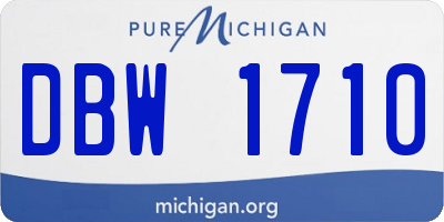 MI license plate DBW1710