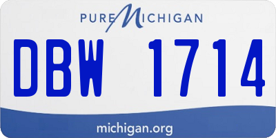 MI license plate DBW1714