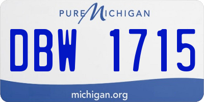 MI license plate DBW1715