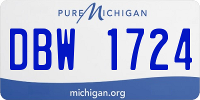 MI license plate DBW1724