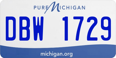 MI license plate DBW1729