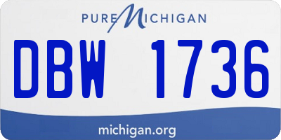 MI license plate DBW1736