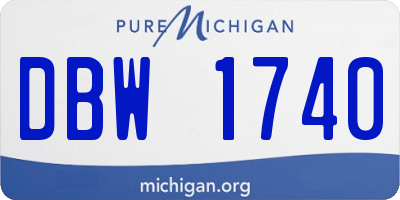 MI license plate DBW1740