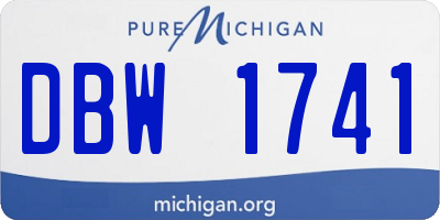 MI license plate DBW1741