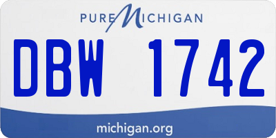 MI license plate DBW1742