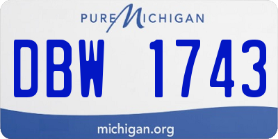 MI license plate DBW1743