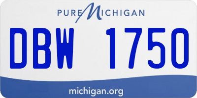 MI license plate DBW1750